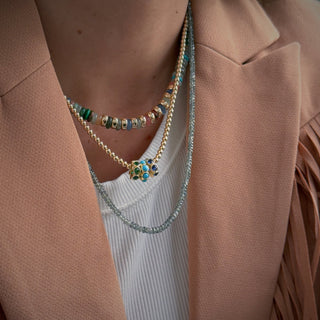 Trio Rondelle Gold Beaded Necklace - Georgina Nicol
