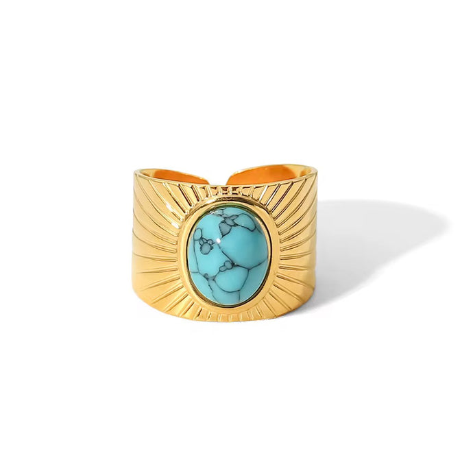 Turquoise Band Ring with vibrant turquoise stone and sleek band design