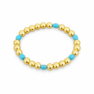 Turquoise Bead Gold Ball Bracelet - Georgina Nicol