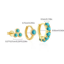 Load image into Gallery viewer, Turquoise Glow – 3 - Piece Hoop &amp; Stud Earring Set - Georgina Nicol
