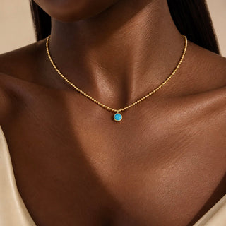 Turquoise Gold Beaded Necklace - Georgina Nicol