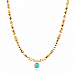 Turquoise Gold Beaded Necklace - Georgina Nicol