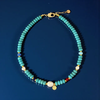 Turquoise Protection Saint Benedict Necklace - Georgina Nicol
