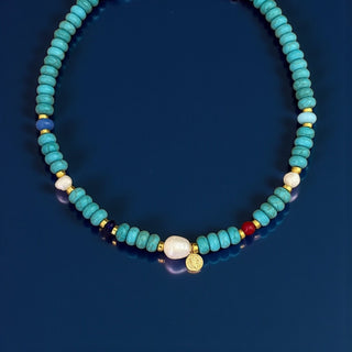 Turquoise Protection Saint Benedict Necklace - Georgina Nicol