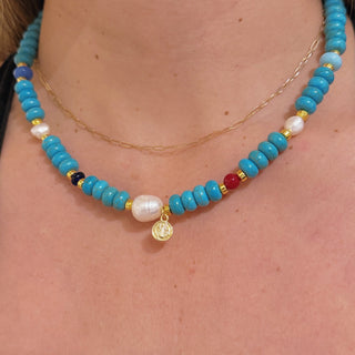 Turquoise Protection Saint Benedict Necklace - Georgina Nicol