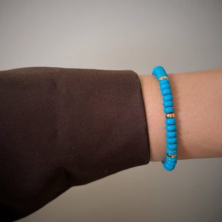 Turquoise Rondelle Gold Bead Bracelet - Georgina Nicol