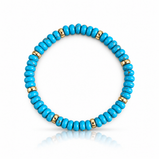 Turquoise Rondelle Gold Bead Bracelet - Georgina Nicol