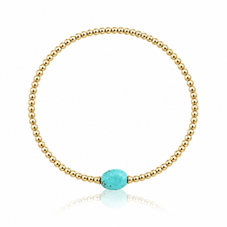 Turquoise Stone Gold Beaded Bracelet - Georgina Nicol