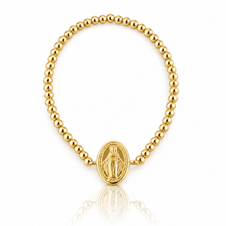 Virgin Mary Gold Beaded Bracelet - Georgina Nicol