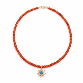Vitality, Light & Radiant Energy Orange Jade Sun Necklace - Georgina Nicol