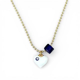 White Enamel Heart Necklace - Georgina Nicol