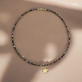 Wish Upon a Star – Tourmaline Necklace with 14K Solid Gold Star - Georgina Nicol