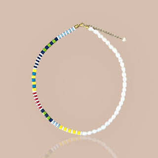 Yellow Colorful Freshwater Pearl Beaded Choker - Georgina Nicol