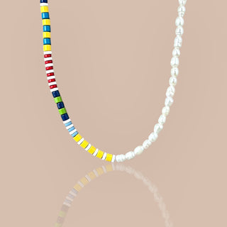 Yellow Colorful Freshwater Pearl Beaded Choker - Georgina Nicol