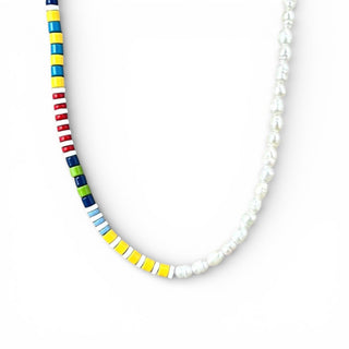 Yellow Colorful Freshwater Pearl Beaded Choker - Georgina Nicol