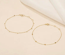 Load image into Gallery viewer, 14k Solid Gold White Topaz &amp; Sapphire Gemstone Bracelet - Georgina Nicol
