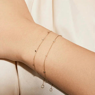 14k Solid Gold White Topaz & Sapphire Gemstone Bracelet - Georgina Nicol
