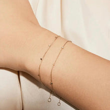 Load image into Gallery viewer, 14k Solid Gold White Topaz &amp; Sapphire Gemstone Bracelet - Georgina Nicol
