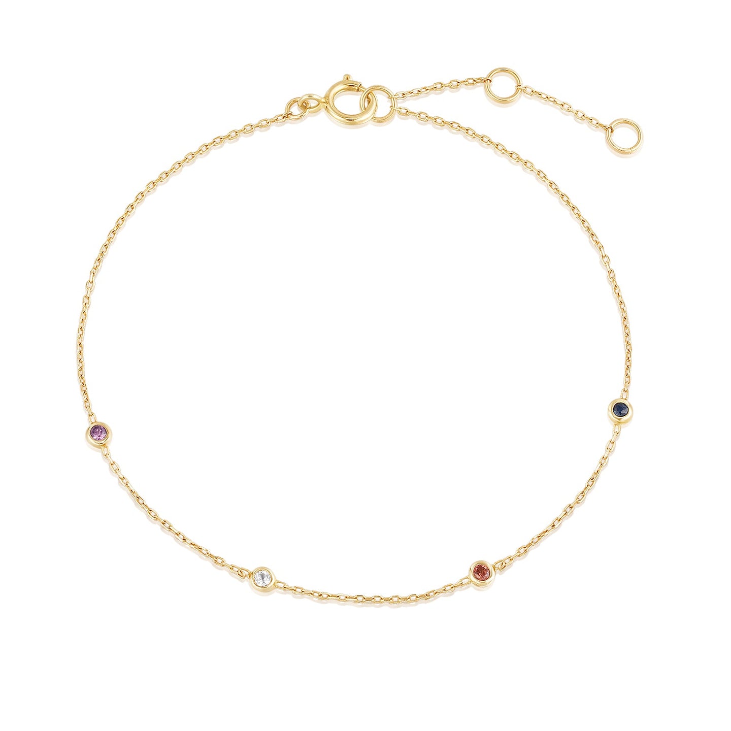 14k Solid Gold White Topaz & Sapphire Gemstone Bracelet - Georgina Nicol