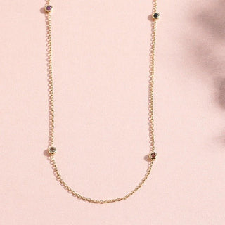 14k Solid Gold White Topaz & Sapphire Necklace - Georgina Nicol