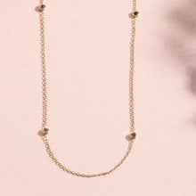 Load image into Gallery viewer, 14k Solid Gold White Topaz &amp; Sapphire Necklace - Georgina Nicol
