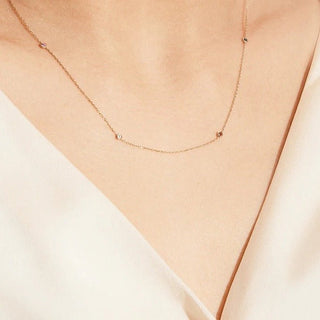 14k Solid Gold White Topaz & Sapphire Necklace - Georgina Nicol