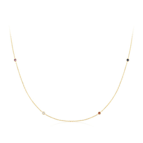 14k Solid Gold White Topaz & Sapphire Necklace - Georgina Nicol