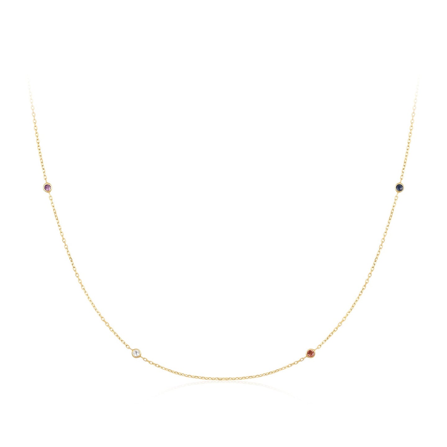 14k Solid Gold White Topaz & Sapphire Necklace - Georgina Nicol