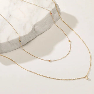 14k Solid Gold White Topaz & Sapphire Necklace - Georgina Nicol