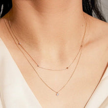 Load image into Gallery viewer, 14k Solid Gold White Topaz &amp; Sapphire Necklace - Georgina Nicol

