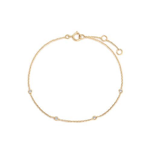 14k Solid Gold Diamond Bracelet For Women