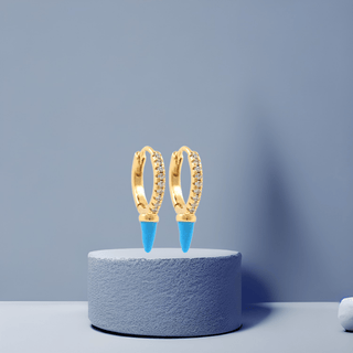 Blue Spike Hoop Earrings - Georgina Nicol
