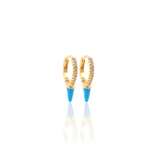 Blue Spike Hoop Earrings - Georgina Nicol