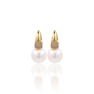 Cz Pearl Hoop Earrings - Georgina Nicol