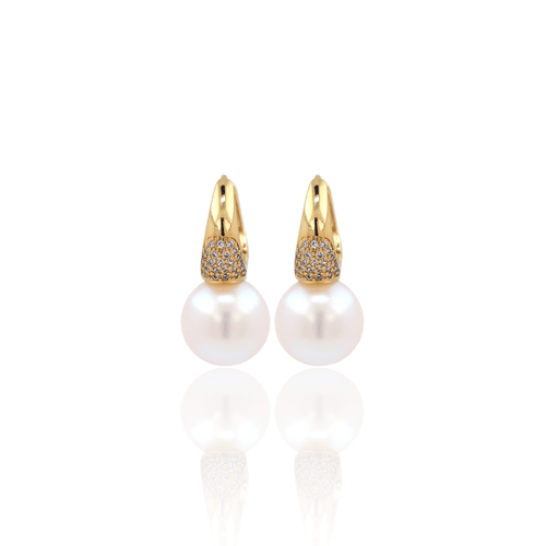 Cz Pearl Hoop Earrings - Georgina Nicol