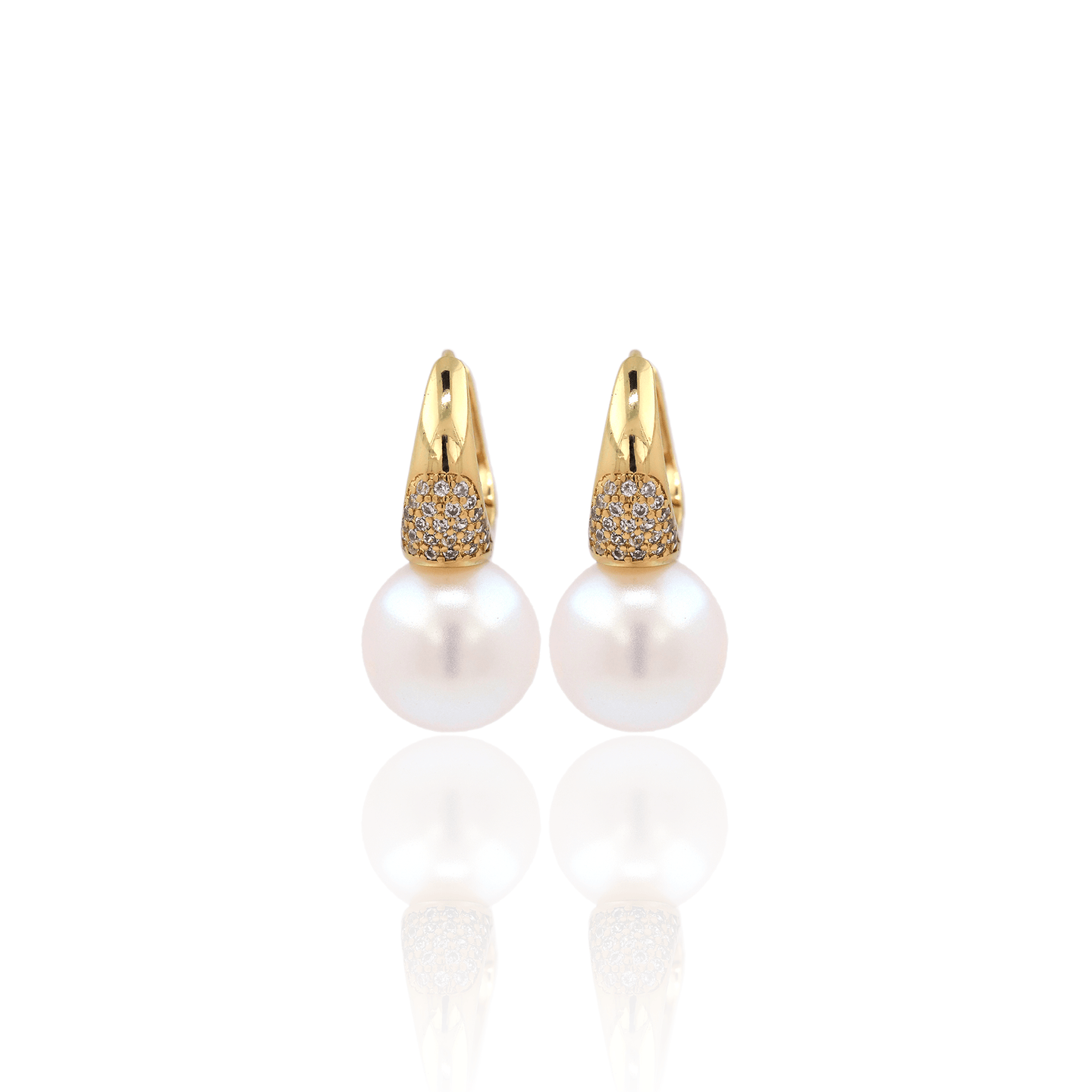 Cz Pearl Hoop Earrings - Georgina Nicol
