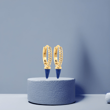 Load image into Gallery viewer, Dark Blue Spike Hoop Earrings - Georgina Nicol
