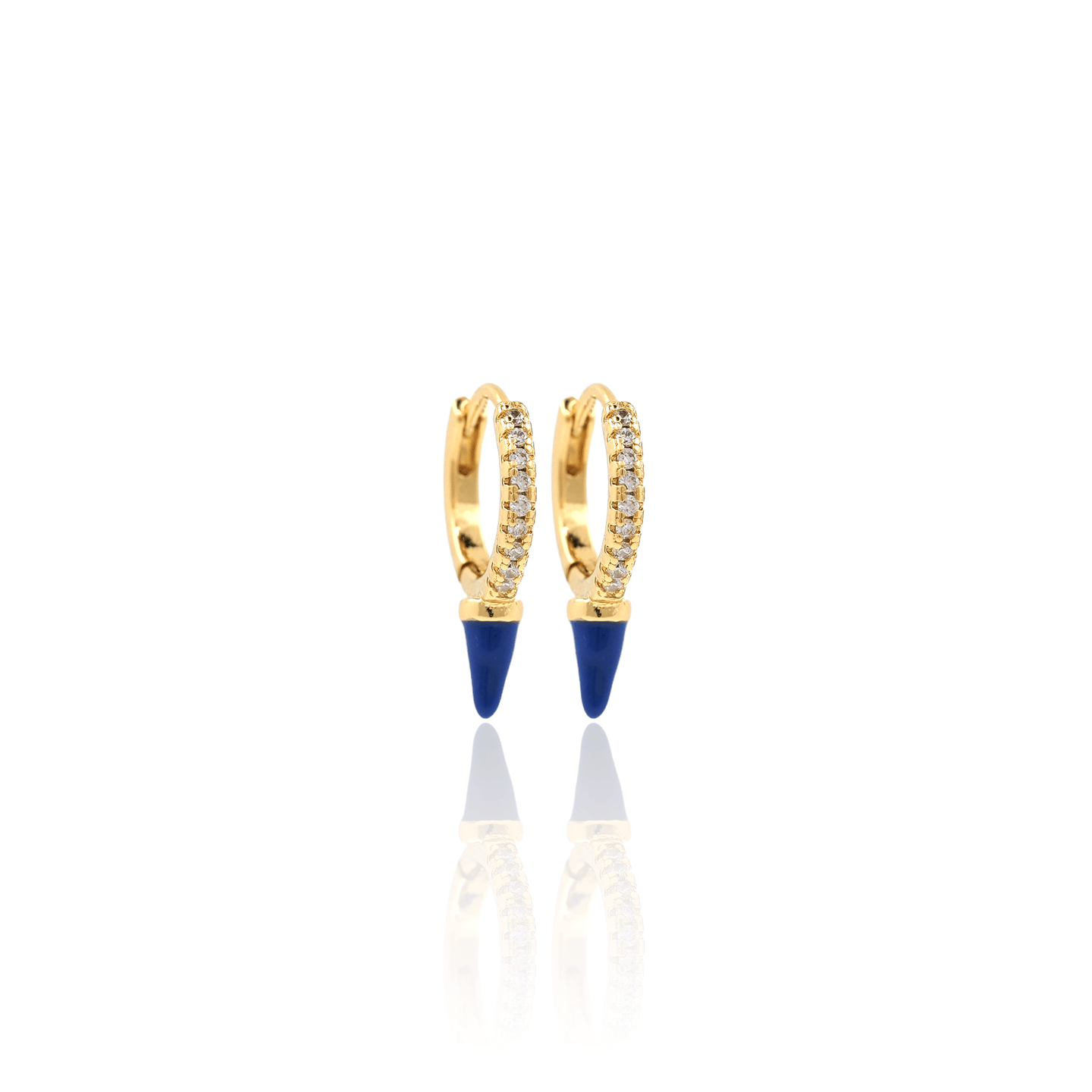 Dark Blue Spike Hoop Earrings - Georgina Nicol