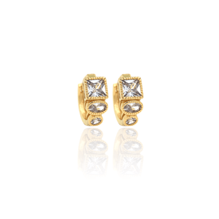 Geometric Zirconia Hoop Earrings - Georgina Nicol