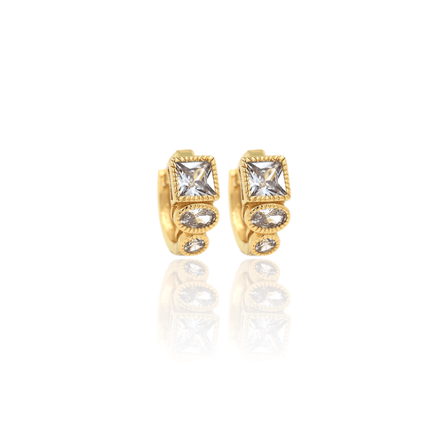 Geometric Zirconia Hoop Earrings - Georgina Nicol