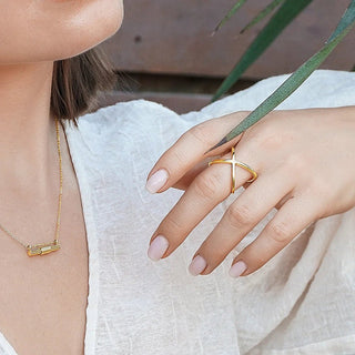 Gold Crossover Ring - Georgina Nicol