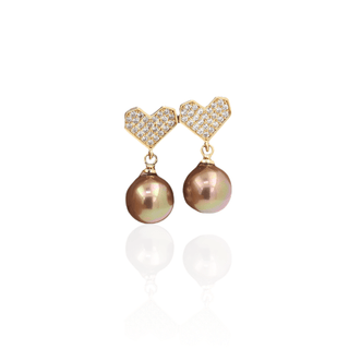 Heart Pearl Stud Earrings - Georgina Nicol
