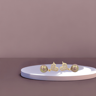 Heart Pearl Stud Earrings - Georgina Nicol