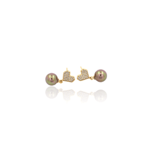 Load image into Gallery viewer, Heart Pearl Stud Earrings - Georgina Nicol
