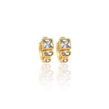 Load image into Gallery viewer, Geometric Zirconia Hoop Earrings
