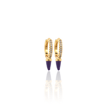 Load image into Gallery viewer, Purple Spike Hoop Earrings
