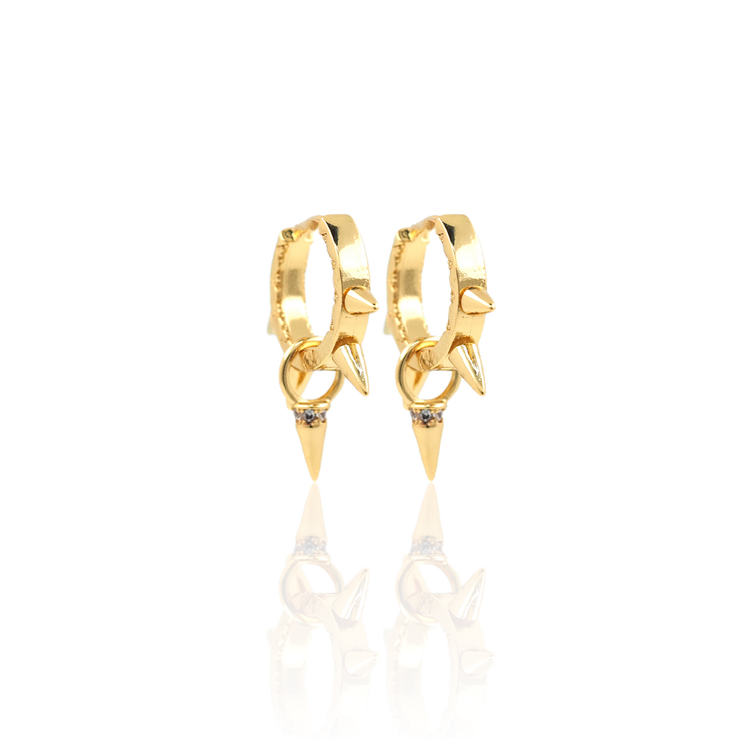 Gold Spike Hoop Earrings