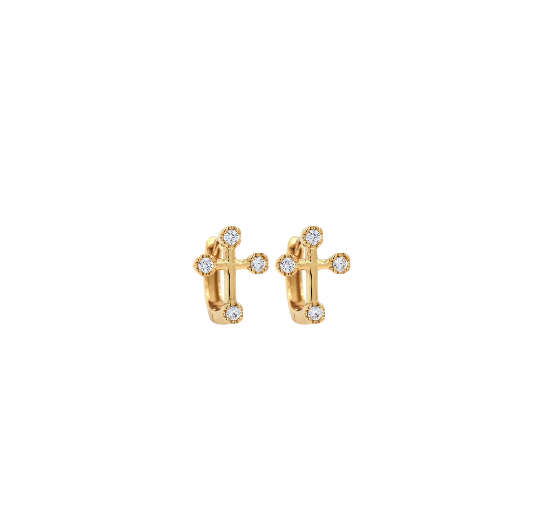 Cross Hoop Earrings