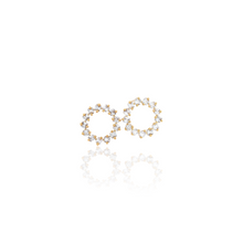Load image into Gallery viewer, Open Circle Zirconia Stud Earrings
