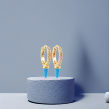 Load image into Gallery viewer, Blue Spike Hoop Earrings
